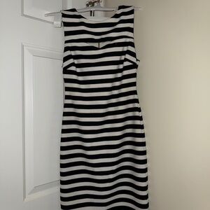 Bar III Striped Dress with Gold Zipper